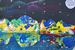 Landschafts-Collage mit Farbpapieren, Klasse 6